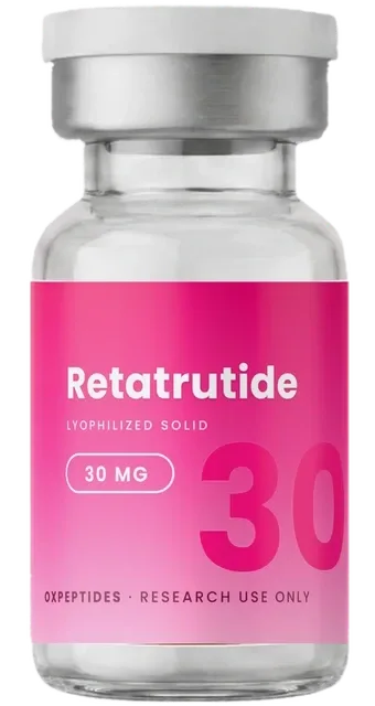 Fiole de Retatrutide 30 mg OXpeptides, poudre lyophilisée
